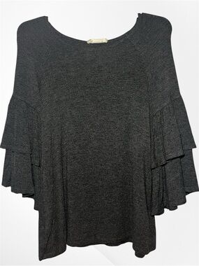Pomelo Charcoal Gray Bell Sleeve Top Small